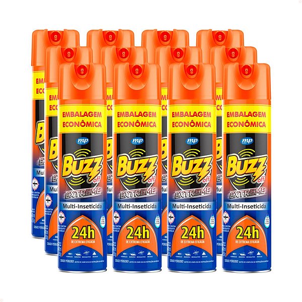 Fardo Econômico 12 Unidades – Multi-inseticida Buzz Off Extreme Aerossol 400ml