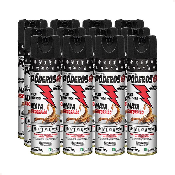 Fardo Econômico 12 Unidades – Inseticida Mata Escorpião Poderoso Aerossol 300ml