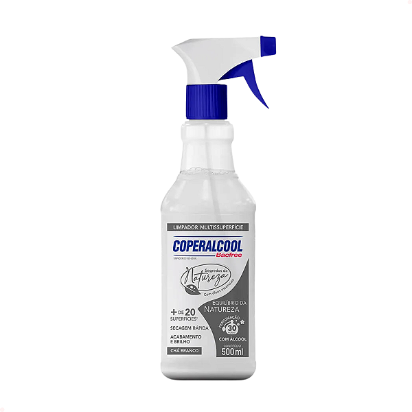 Limpador Multissuperfície Chá Branco 500ml - Coperalcool Bacfree Segredos da Natureza