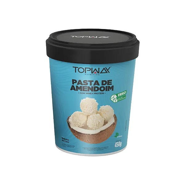 Pasta de Amendoim Topway C/ Whey Protein 450g - Sabor Beijinho de Coco