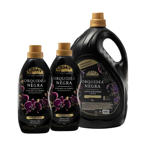 Kit Lavanderia Orquídea Negra - 2un Amaciantes 1L + 1un Lava-Roupas 5L