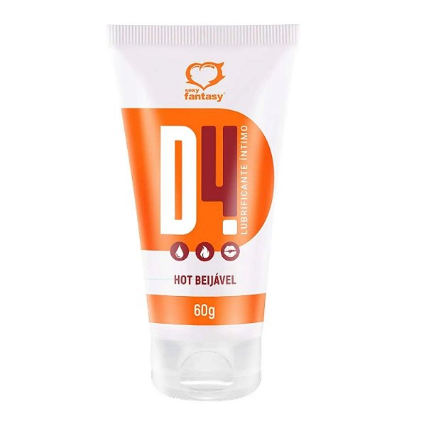 D4 Lubrificante Íntimo Beijável Hot 60G Sexy Fantasy