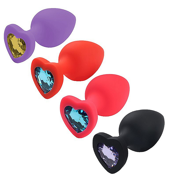 Plug Anal de Coração em Silicone Tamanho G