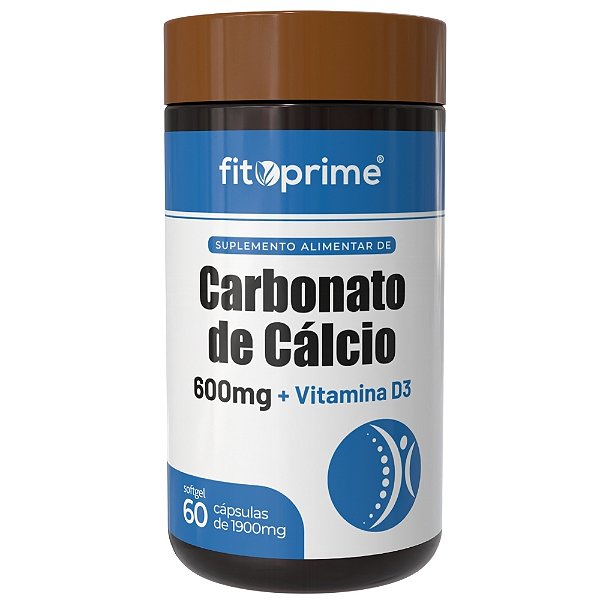 Carbonato de Cálcio 600MG + Vitamina D3 Fitoprime
