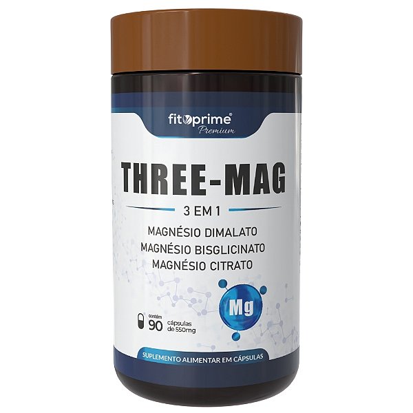 Three-Mag Magnésio Dimalato, Bisglicinato e Citrato Fitoprime