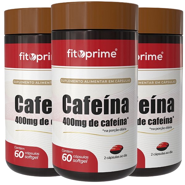 Kit 3 Potes de Cafeína Fitoprime
