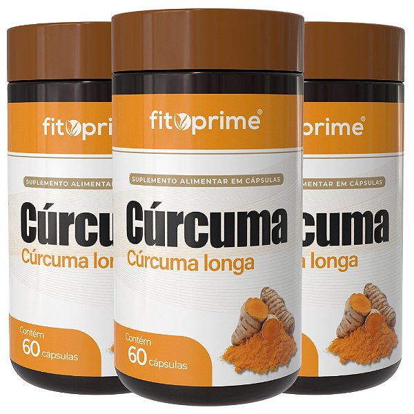 Kit 3 Potes de Cúrcuma - Extrato De Rizomas de Curcuma Longa Fitoprime