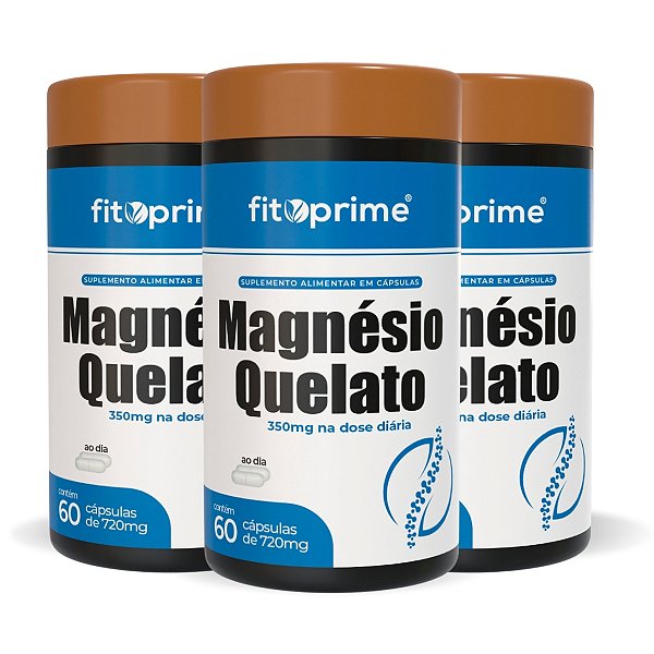 Kit 3 Potes de Magnésio Quelato Fitoprime