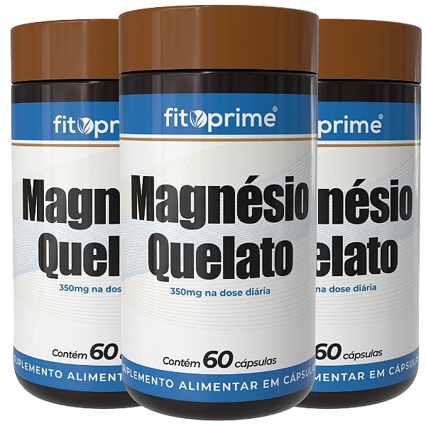 Kit 3 Potes de Magnésio Quelato Fitoprime