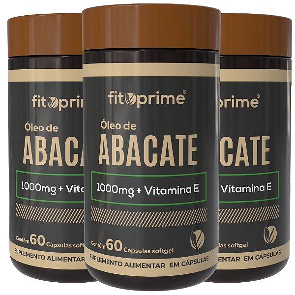 Kit 3 Potes de Óleo de Abacate com Vitamina E Fitoprime