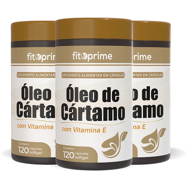 Kit 3 Potes de Óleo de Cártamo + Vitamina E Fitoprime