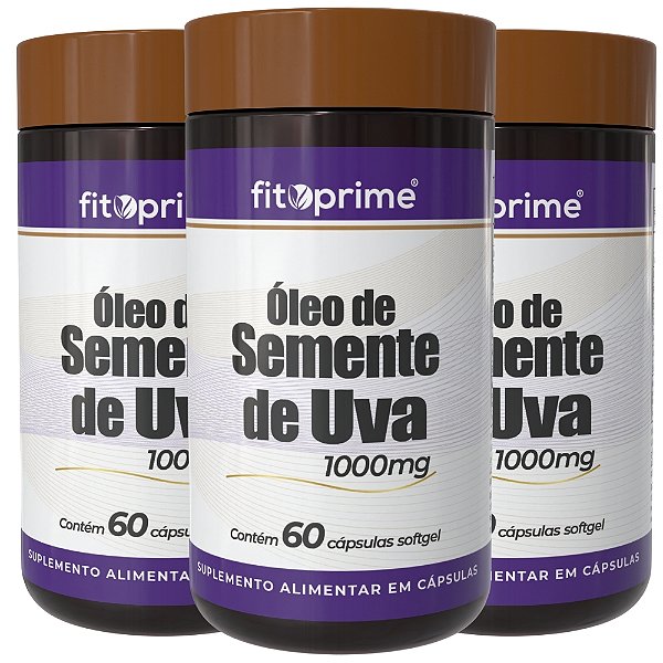 Kit 3 Potes de Óleo de Semente de Uva Fitoprime