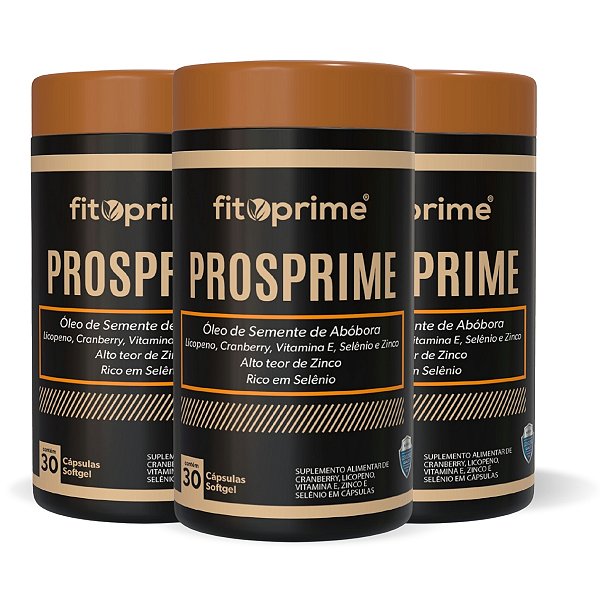 Kit 3 Potes de PROSPRIME - Óleo de Semente de Abóbora Licopeno, Cranberry Vitamina E, Selênio e Zinco