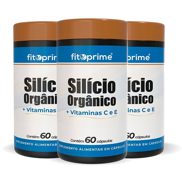 Kit 3 Potes de Silício Orgânico com Vitaminas C e E Fitoprime