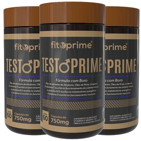 Kit 3 Potes de Test Prime Men Fitoprime