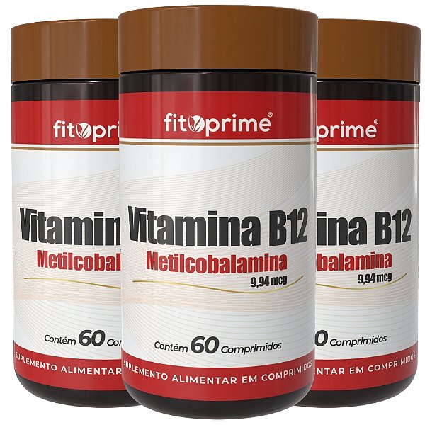 Kit 3 Potes de Vitamina B12 Metilcobalamina Fitoprime