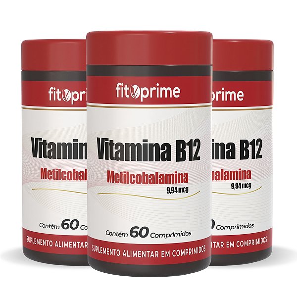 Kit 3 Potes de Vitamina B12 Metilcobalamina Fitoprime