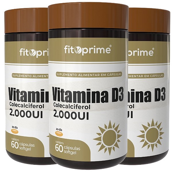 Kit 3 Potes de Vitamina D3 Fitoprime