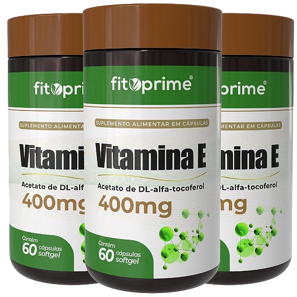 Kit 3 Potes de Vitamina E Fitoprime