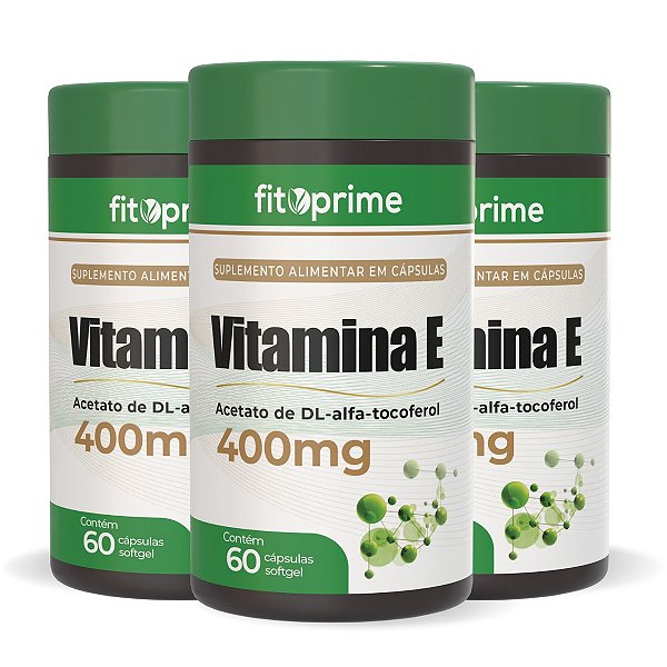 Kit 3 Potes de Vitamina E Fitoprime