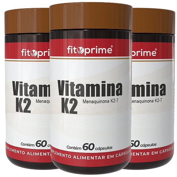 Kit 3 Potes de Vitamina K2 Fitoprime