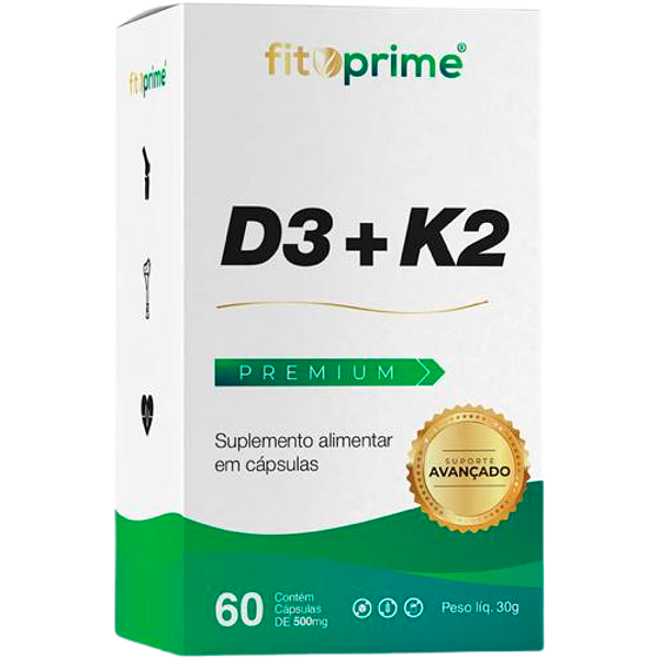 Vitamina D3 + K2 60 Cápsulas Fitoprime