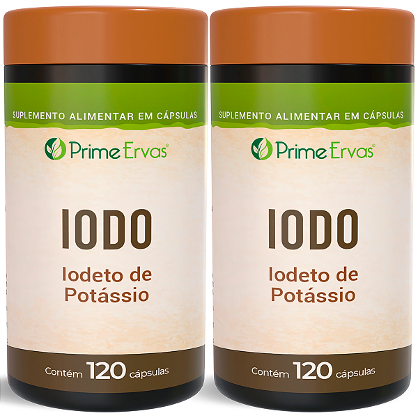 Kit 2 potes de Iodo 120 Cápsulas Prime Ervas