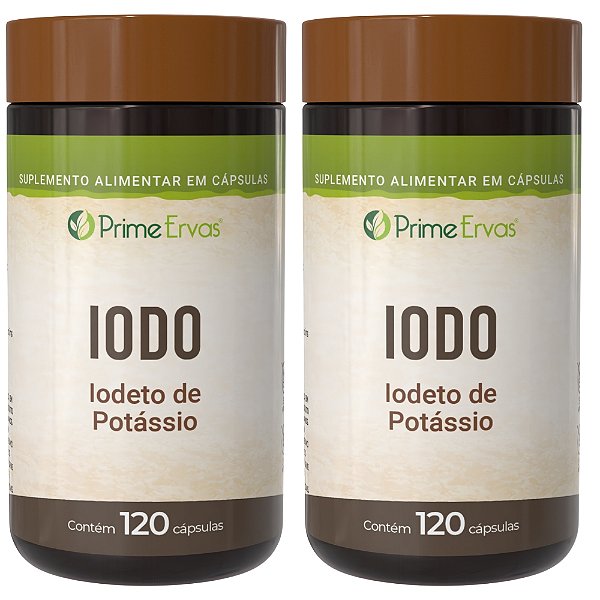 Kit 2 potes de Iodo 120 Cápsulas Prime Ervas