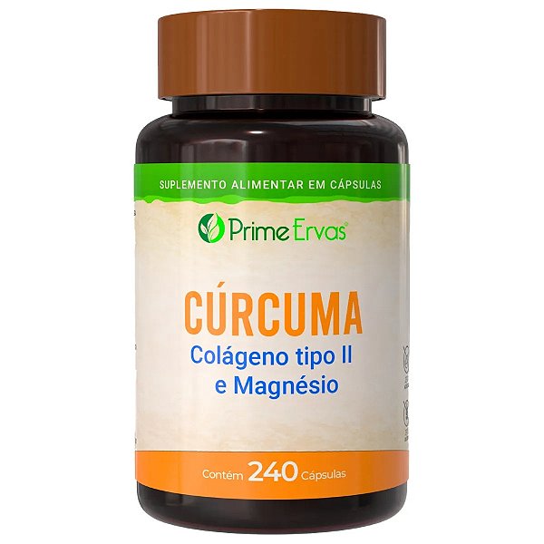 Cúrcuma Colágeno tipo 2 e Magnésio 240 Cápsulas Prime Ervas