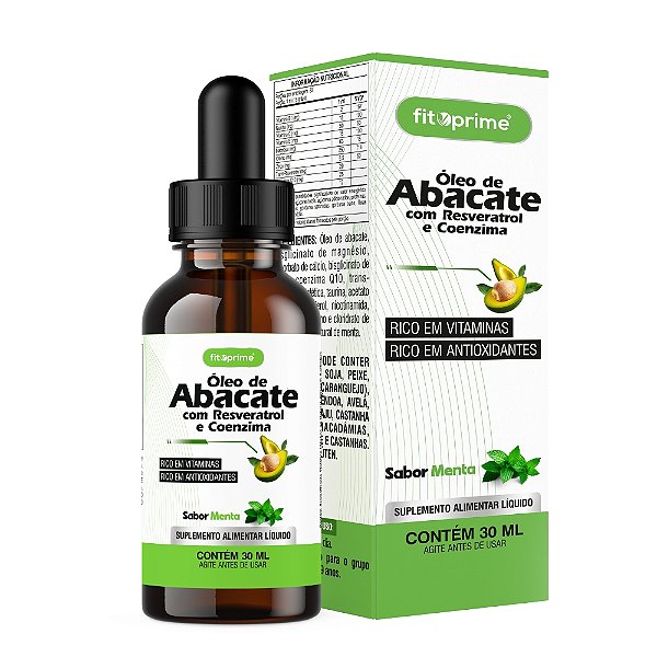 Óleo de abacate com Resveratrol e Coenzima Q10 30ml Fitoprime