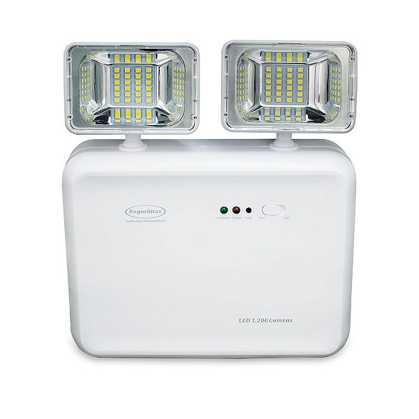 Iluminação de Emergência LED 1200 Lumens 2 Faróis - Predial