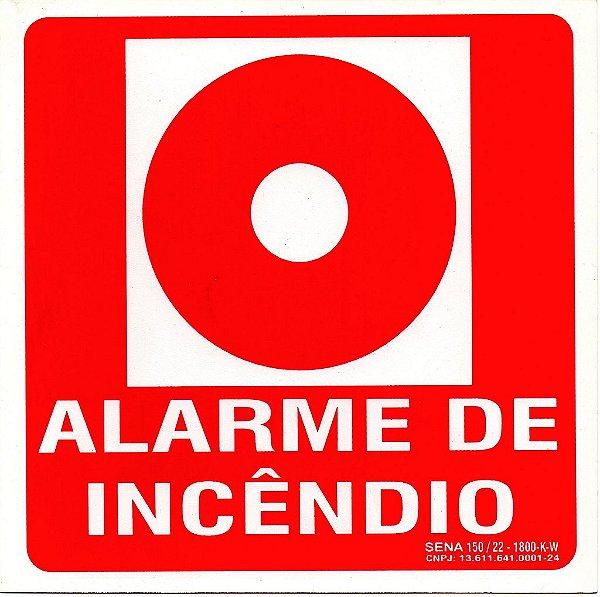 PLACA INDICATIVA - BOTOEIRA DE ALARME DE INCÊNDIO (GRANDE)