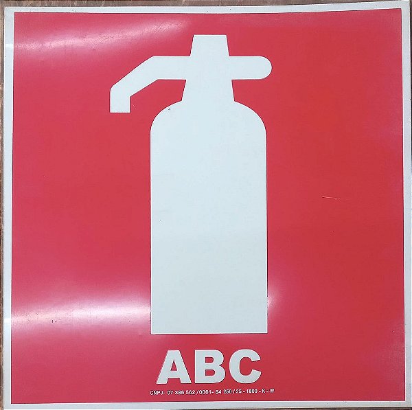 PLACA INDICATIVA DE EXTINTOR PÓ ABC (31x31cm)