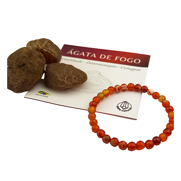 PULSEIRA 6MM - AGATA DE FOGO