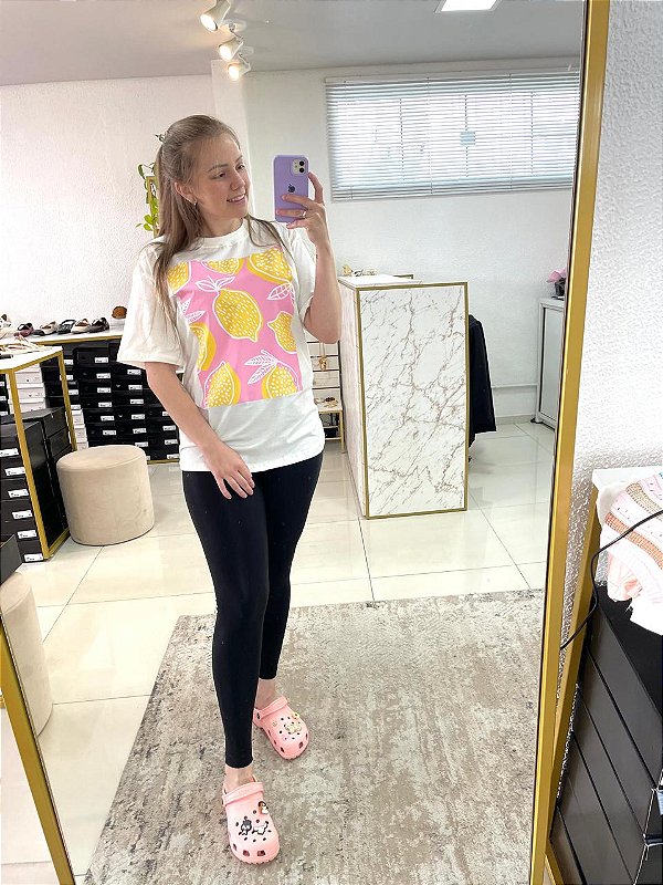 T-shirt alongada limão siciliano