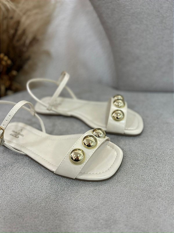 Sandália rasteira Clara Off White
