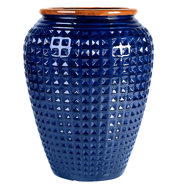 Vaso Onix Plantas Fibra De Vidro Cor Azul