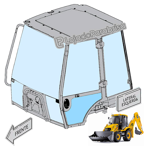 Vidro Inferior Porta Esquerda Retro JCB 3CX 334/Y0832