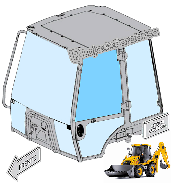Vidro Superior Porta Esquerda Retro JCB 3CX 334/Y0831