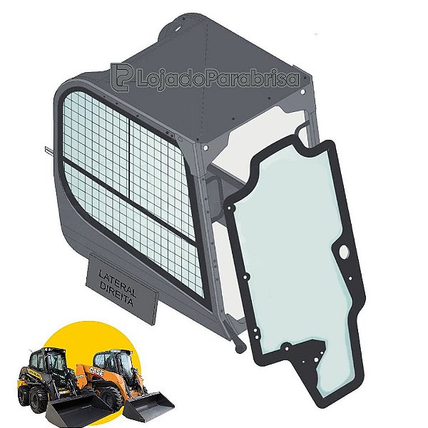 Vidro Porta Frontal 10 Furos Mini Carregadeira SV175 L220