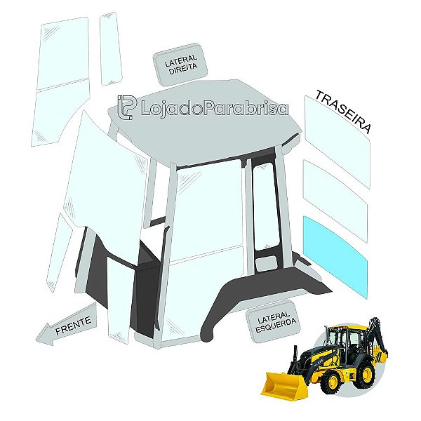 Vidro Vigia Inferior - John Deere - 310K/310L - T201953