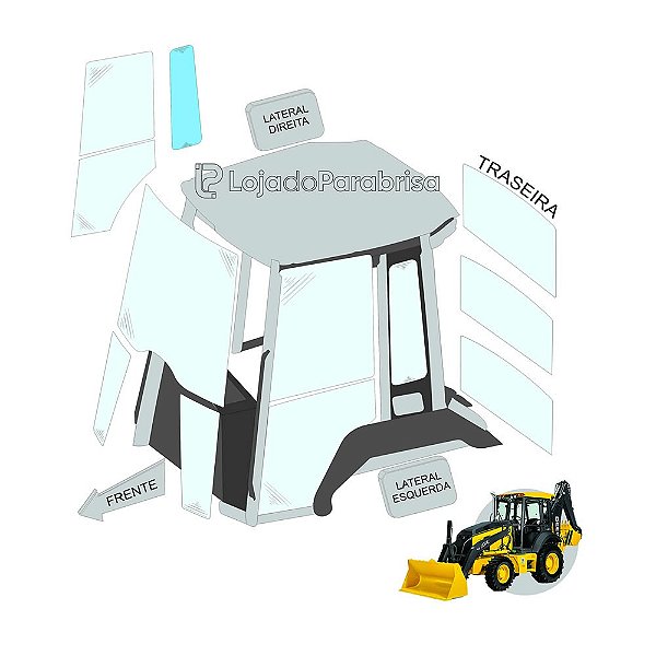 Vidro Janela Traseira Lateral Direito - John Deere 310K/310L - T278427