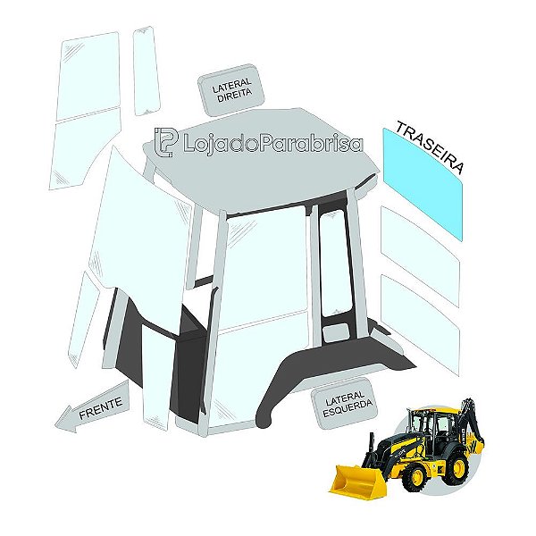 Vidro Vigia Superior - Jonh Deere 310L - T242700