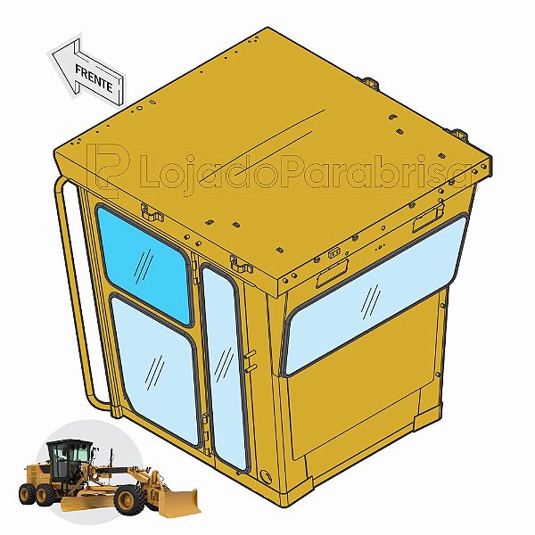 Vidro Superior Da Porta Direita/Esquerda - Cat 120K/120H/140K/140H - 8X-4446 / 8X4446