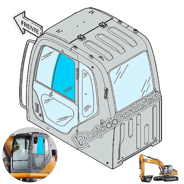 Vidro da Janela Móvel Esquerda Case CX220B 87333369