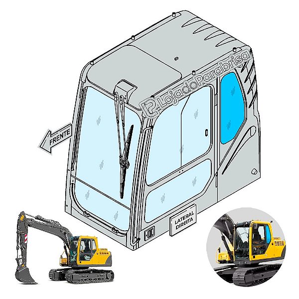 Vidro Lateral Traseiro Esquerdo Volvo EC210 EC140B 14508461