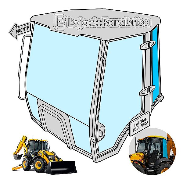 Vidro Traseiro Esquerdo Retro JCB 4CX 827/80269