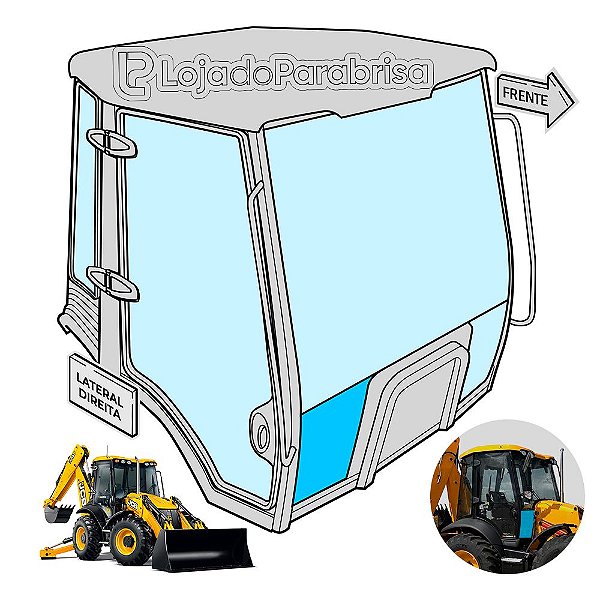 Vidro Frontal Inferior Direito Retro JCB 4CX 827/80142