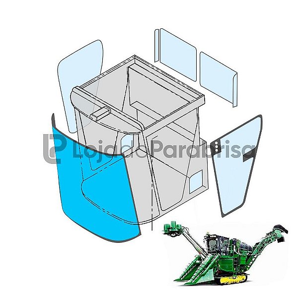 Vidro Parabrisa Colheitadeira Jonh Deere 3510/3520