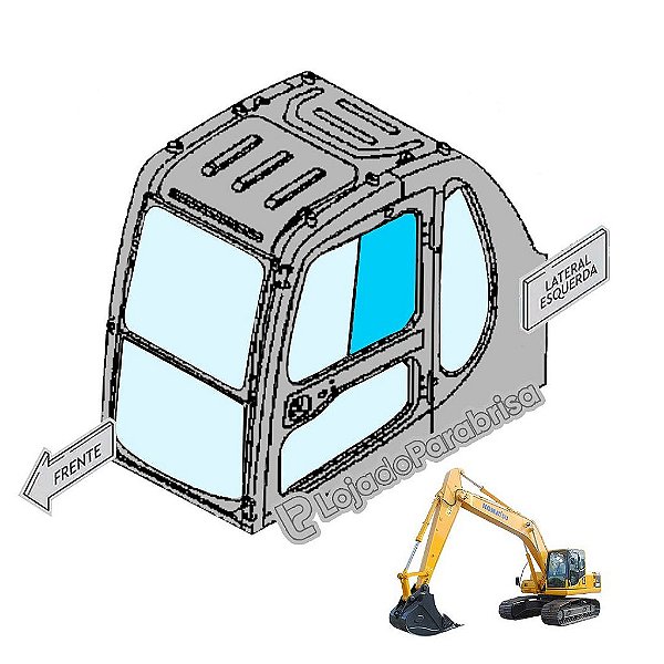 Vidro Janela da Porta Komatsu PC200-6 20Y5435821